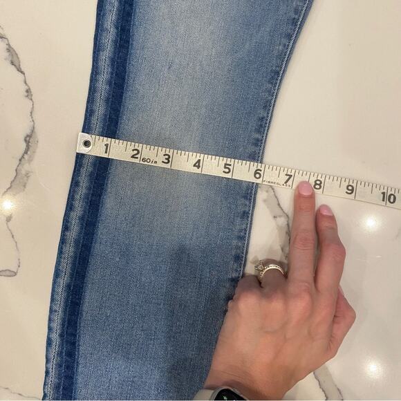 Mother Stunner Zip Ankle Step Fray in Light Kitty Racer Blue Denim Jeans size 25 - Picture 11 of 12